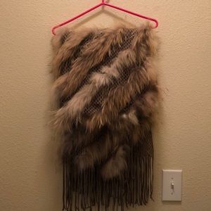 DANA STEIN RACCOON KNIT WRAP